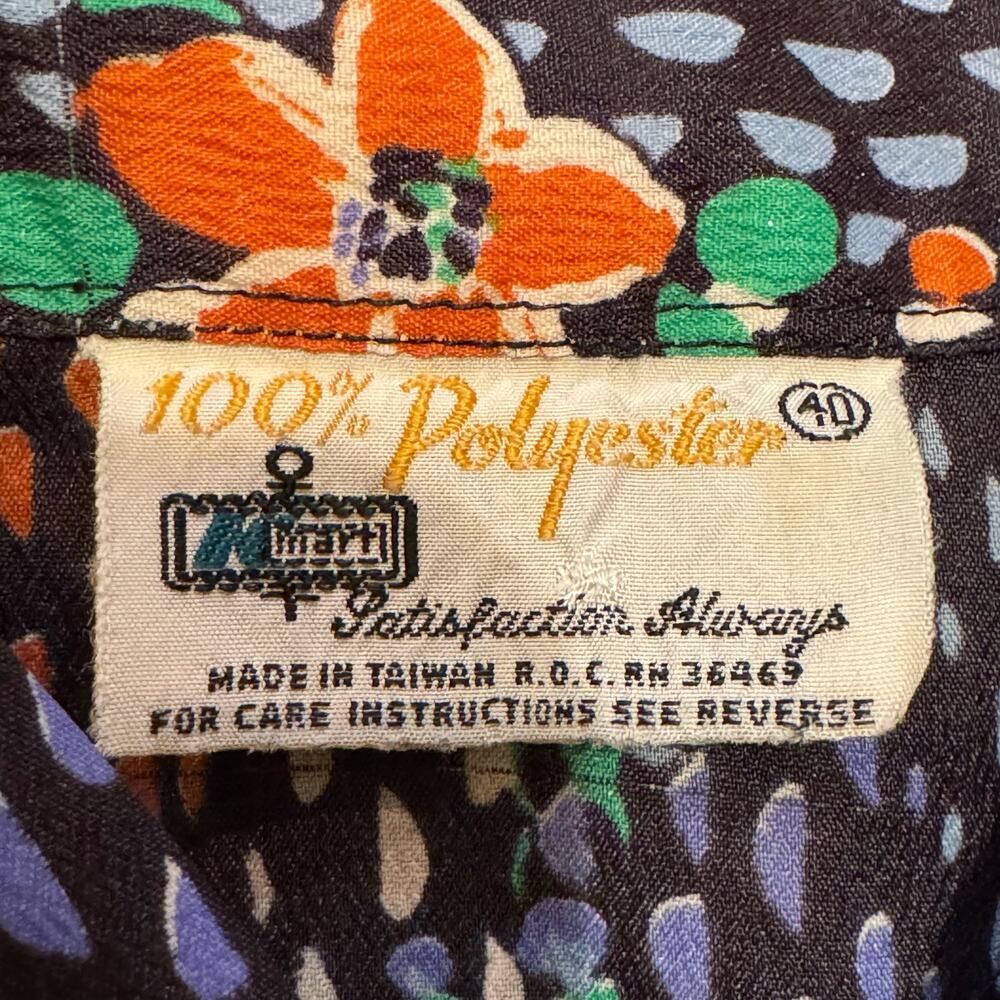 Vintage 1970s Kmart Dagger Collar Floral Button Up Blouse Size 40 XL - Picture 8 of 9